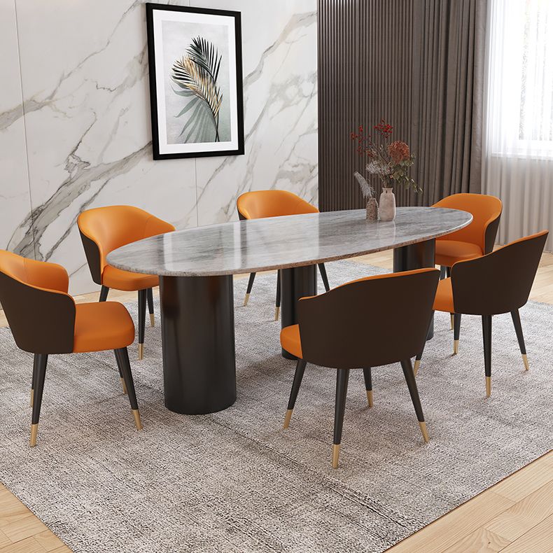 Luxury Sintered Stone Top Dining Table Oval Table with 3 Legs for Restaurant Clearhalo ' dining_table' 'Dining Tables & Seating' 'Dining Tables' 'furn' 'furn_dining_table' 'Furniture' 'furniture_dining_table' 'Kitchen & Dining Furniture' 'kitchen&dining_furn' 'kitchen' 'kitchen_dining_table' 1200x1200_83dc0416-c295-41a3-b113-83541b9351b0