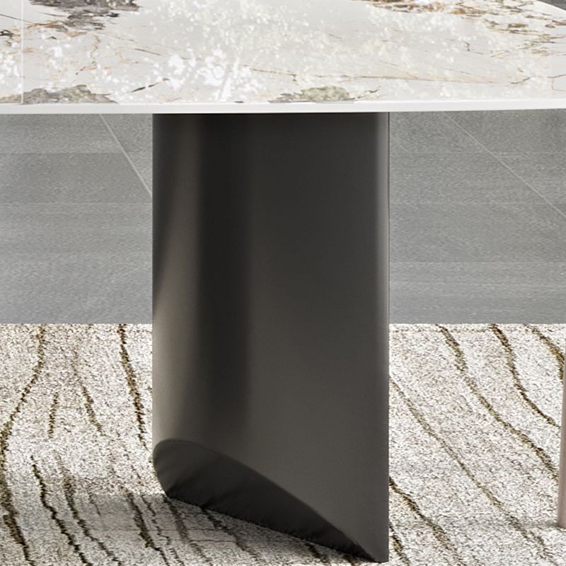 Rectangle Dining Table Sintered Stone Top Modern White Table with Black Legs Clearhalo 'Dining Tables & Seating' 'Dining Tables' 'dining_table' 'furn' 'furn_dining_table' 'Furniture' 'Kitchen & Dining Furniture' 1200x1200_83dc8158-6801-4b44-bc20-48c4fb4b918a