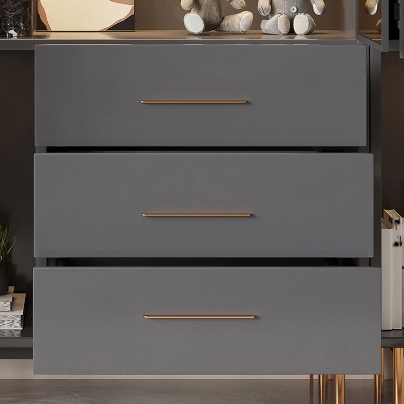 Glam Standard Bookcase Engineered Wood Book Shelf with Cabinets