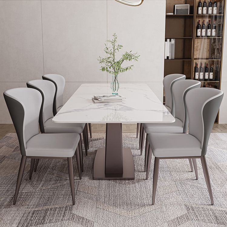 Modern Style Rectangle Sintered Stone Dining Table Set 1/4/5/7 Pieces Dining Set Clearhalo 'Dining Room Sets' 'Dining Tables & Seating' 'dining_room_set' 'furn' 'furn_dining_room_set' 'Furniture' 'furniture_dining_room_set' 'Kitchen & Dining Furniture' 1200x1200_83ddd980-a69d-4dbf-9361-d6d402c351e2