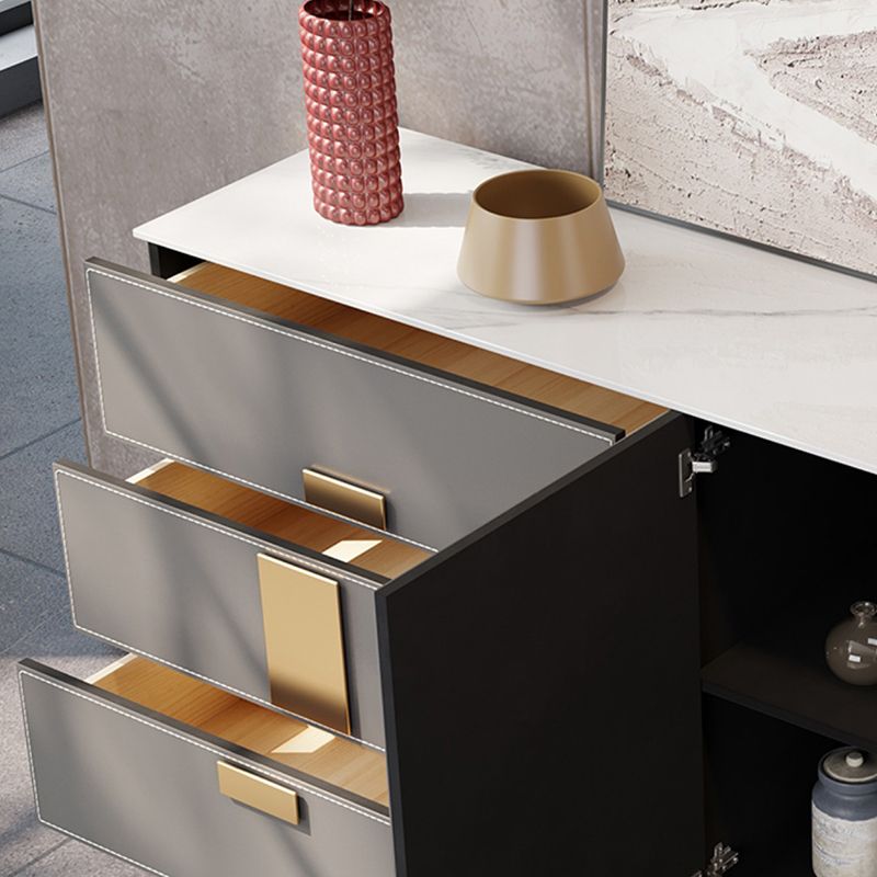 Glam Buffet Table Stone Sideboard Armadio con porte per soggiorno