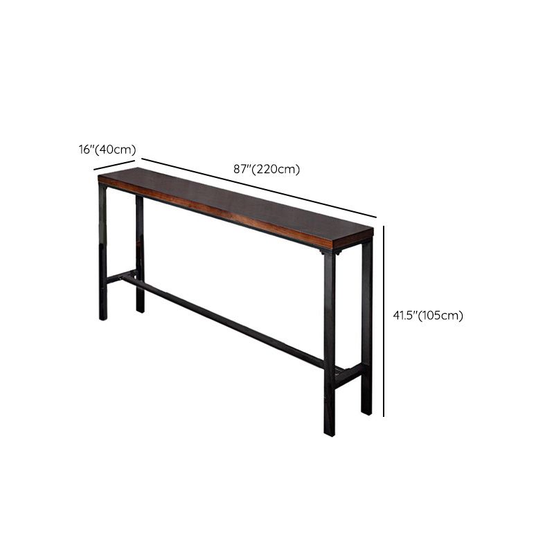 Mesa de altura de barra industrial Mesa de bar de bistró con tapa de madera maciza con base de metal