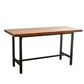 Mesa de bar de madera maciza marrón, mesa de comedor con base de caballete para cocina y sala de estar