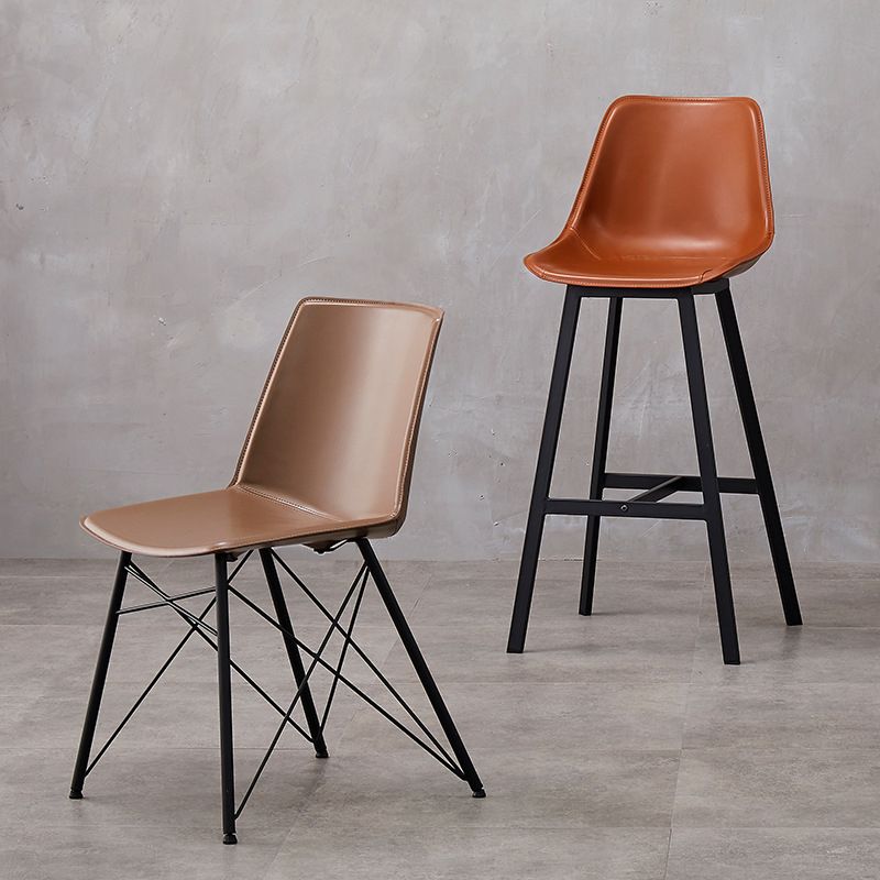 Leather Bar Stool Modern Backrest Counter Stool for Dining Room Clearhalo 'Bar Furniture' 'Bar Stools' 'bar_stools' 'furn' 'furn_bar_stools' 'Furniture' 'Kitchen & Dining Furniture' 1200x1200_83e10065-9473-4d7f-8c61-30a88fb723a9