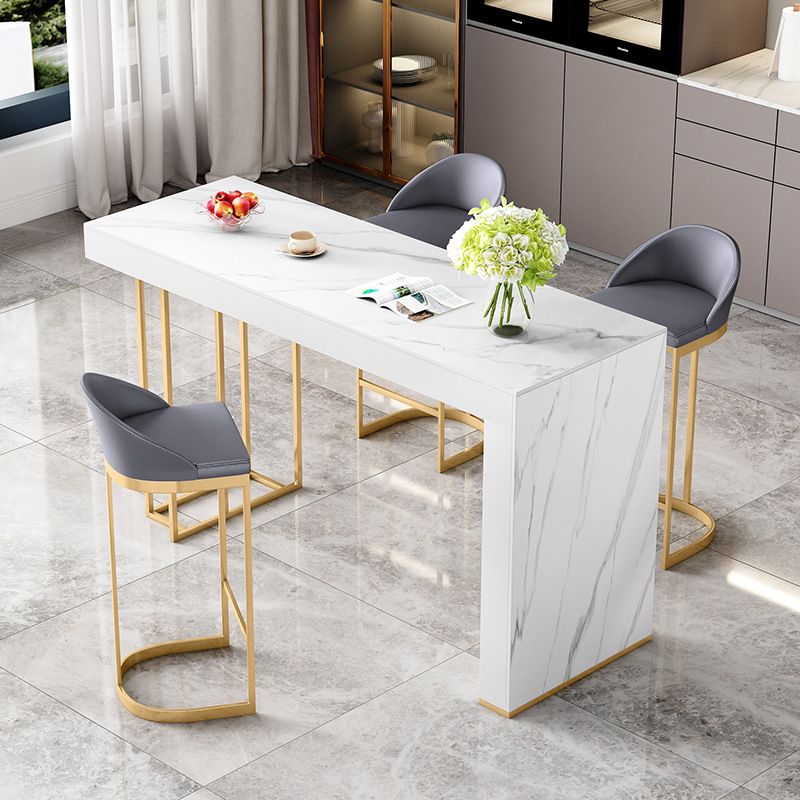 Sintered Stone Bistro Bar Table Rectangle White Bar Table with Storage Clearhalo 'Bar Furniture' 'Bar Tables' 'bar_tables' 'furn' 'furn_bar_tables' 'Furniture' 'Kitchen & Dining Furniture' 1200x1200_83e101a0-5a3a-44d5-a4a0-3f8efefc134f