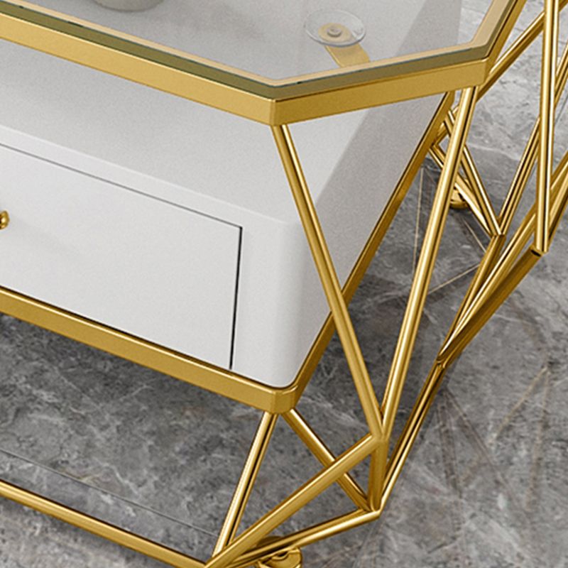 Glam Golden Frame Coffee Table with Storage Drawers Cocktail Table Clearhalo 'Coffee & Accent Tables' 'Coffee Tables' 'coffee_tables' 'furn' 'furn_coffee_tables' 'Furniture' 'Living Room Furniture' 1200x1200_83e15289-b79b-4ebb-821e-4906442dc9d4