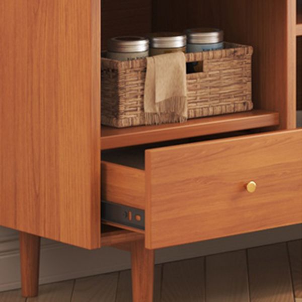 Moderne opvouwbare houten eettafel met rechthoekig houten blad met opbergruimte