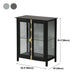 Glam Black Sideboard Clear Doors Glasser Server per soggiorno per soggiorno