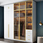 Modern Wood and Glass Wardrobe Freestanding Wardrobe with Soft Close Drawers and Doors