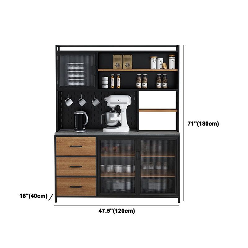 Aparador de estilo moderno con cajones de madera y almacenamiento para comedor de cocina