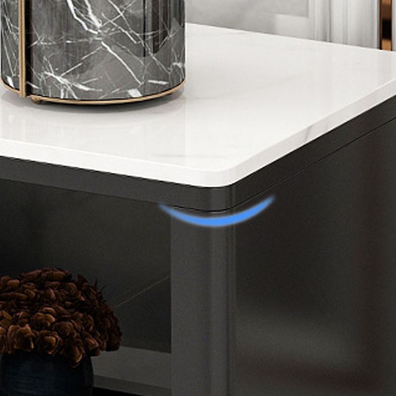 Modern Stone TV Media Stand 16" W Open Shelving TV Stand Console with Cabinet Clearhalo 'furn' 'furn_tv_stands_entertainment_centers' 'Furniture' 'Living Room Furniture' 'TV Stands & Entertainment Centers' 'TV Stands & Media Storage Furniture' 'tv_stands_entertainment_centers' 1200x1200_83e421ec-b9a7-4ebe-a8ab-2fa275cf765b