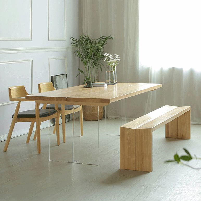 Contemporary Rectangle Wood Standard Height Table Double Pedestal Dining Table Clearhalo ' dining_table' 'Dining Tables & Seating' 'Dining Tables' 'furn' 'furn_dining_table' 'Furniture' 'furniture_dining_table' 'Kitchen & Dining Furniture' 'kitchen&dining_furn' 'kitchen' 'kitchen_dining_table' 1200x1200_83e4fc1e-1b6e-43d6-b259-d08357d331cb