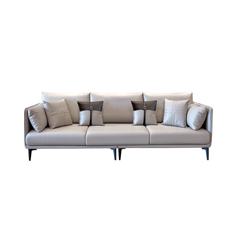Stationary Stain Resistant Faux Leather Living Room Pillow Top Arm Modern Sofa Clearhalo 'furn' 'furn_sofas' 'Furniture' 'Living Room Furniture' 'Sofa' 'sofas' 1200x1200_83e5e09f-e254-4a5b-a43d-7099966ee0c9
