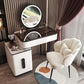 Glam Glass Bedroom Vanity Desk 4 Drawer Vanity Dressing Table Clearhalo 'Bedroom Furniture' 'furn' 'furn_makeup_vanities' 'Furniture' 'Makeup Vanities' 'makeup_vanities' 1200x1200_83e8c12b-e426-4b4f-b2bc-e639a51beeff