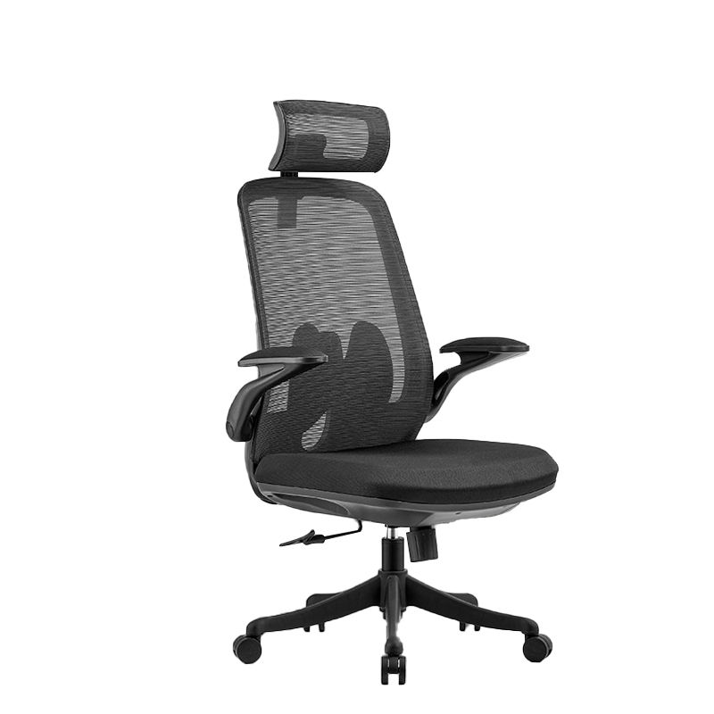 Modern Desk Chair Mesh Ergonomic Chair High-Back Chair in Black Clearhalo 'furn' 'furn_office_chair' 'Furniture' 'Office Chairs' 'Office Furniture' 'office_chair' 1200x1200_83e938f6-f81e-42b7-98a9-614d2c4e586c