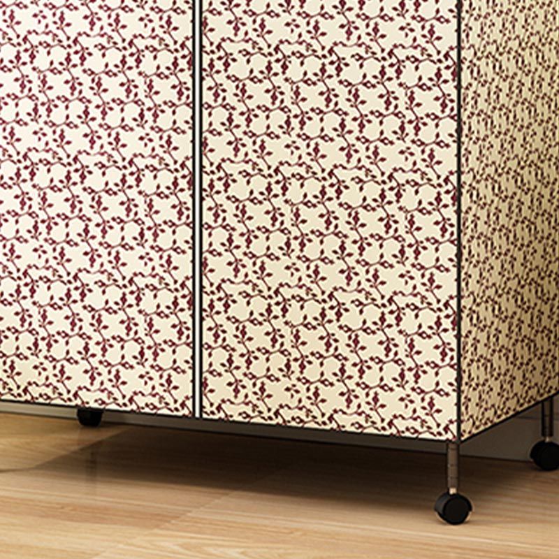 Contemporary Style Steel Wardrobe Adjustable Shelves Wardrobe Closet with Legs