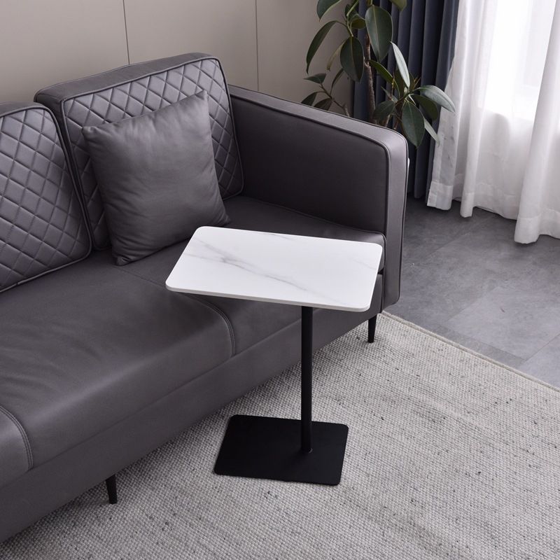 Modern Faux Marble Top End Table 21.6 "Tall Pedestal Sofa Side Table Clearhalo 'Coffee & Accent Tables' 'End & Side Tables' 'end_side_tables' 'furn' 'furn_end_side_tables' 'Furniture' 'Living Room Furniture' 1200x1200_83eba7ed-765c-4aa9-89d4-21eac4416ac7
