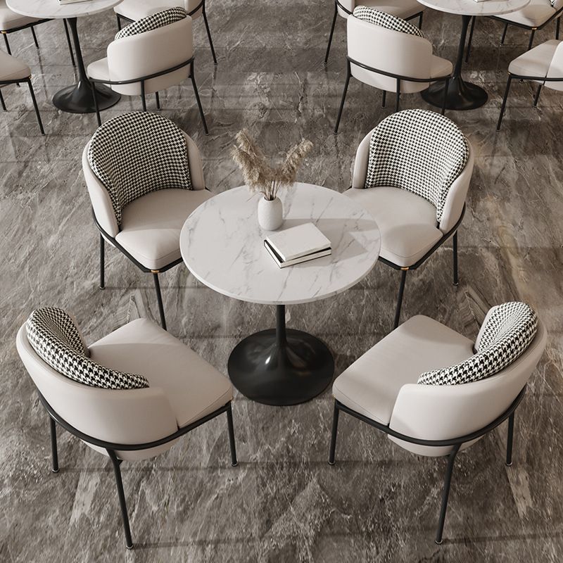Glam Style Sintered Stone Dining Set Round 1/2/5 Pieces Dining Set Clearhalo 'Dining Room Sets' 'Dining Tables & Seating' 'dining_room_set' 'furn' 'furn_dining_room_set' 'Furniture' 'Kitchen & Dining Furniture' 1200x1200_83ec7d02-8a35-4efd-be71-8dd6c2e4c124