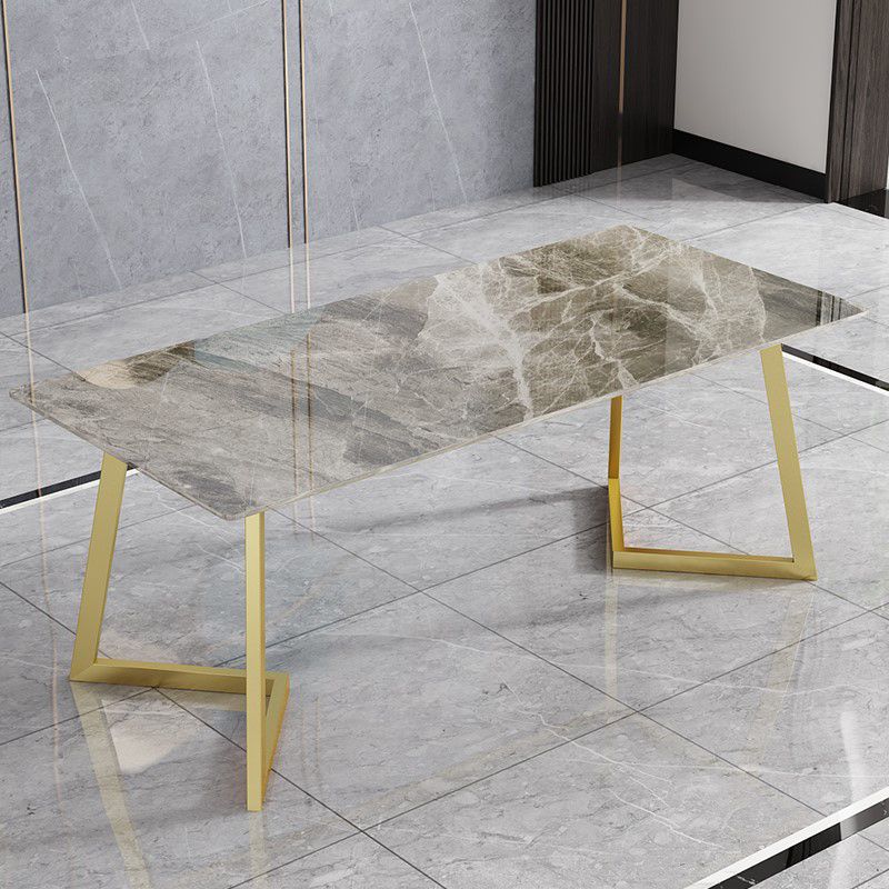 Metal Traditional Luxury Rectangular Dining Table Sintered Stone Table with Sled Base Clearhalo ' dining_table' 'Dining Tables & Seating' 'Dining Tables' 'furn' 'furn_dining_table' 'Furniture' 'furniture_dining_table' 'Kitchen & Dining Furniture' 'kitchen&dining_furn' 'kitchen' 'kitchen_dining_table' 1200x1200_83ed320c-15a6-4b76-b6ad-c073babb147d