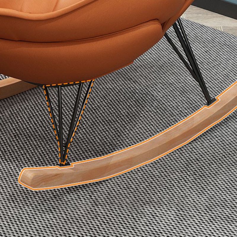 Chaise de planeurs moderne Couleur pure Métal des jambes sombres chaise à bascule avec ottoman