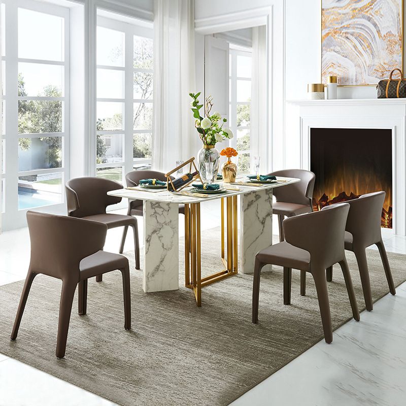 Matte Finish Solid Back Chair for Dining Room Faux Leather Contemporary Dining Chair Clearhalo 'Dining Chairs' 'Dining Tables & Seating' 'dining_chair' 'furn' 'furn_dining_chair' 'Furniture' 'Kitchen & Dining Furniture' 1200x1200_83f0340f-f6b3-43a5-8d5a-1b7be1d4e61b