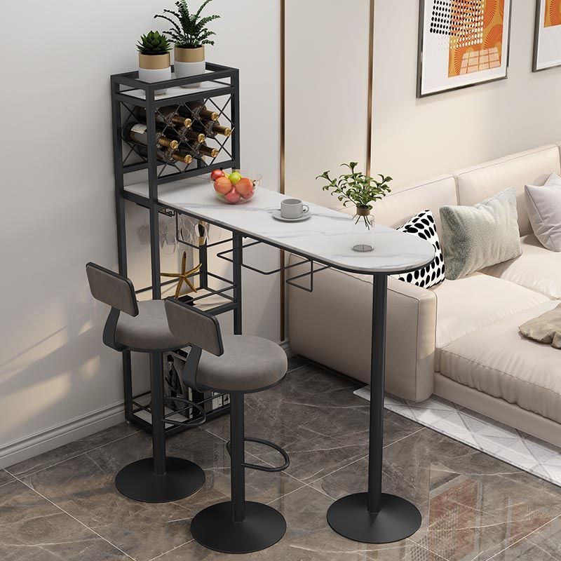 Tavolo da vino moderno bar in pietra di vino altezza barra doppia tavolo da cocktail piedistallo