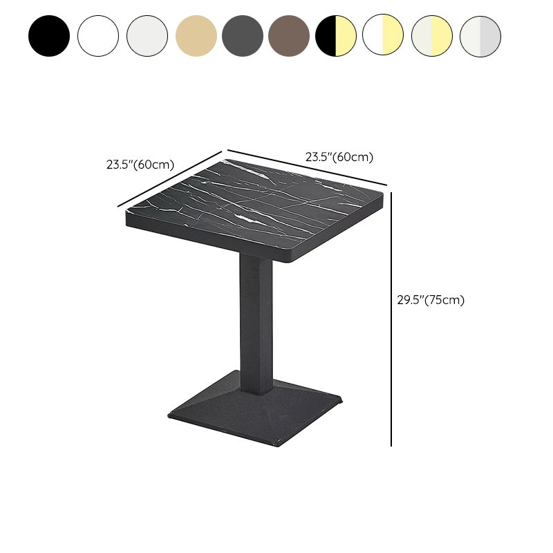 Wooden Dining Room Table for 2 Person with Metal Pedestal Base Clearhalo 'Dining Tables & Seating' 'Dining Tables' 'dining_table' 'furn' 'furn_dining_table' 'Furniture' 'Kitchen & Dining Furniture' 1200x1200_83f40ccc-8e0b-40f4-b1f5-c0ba9f4c77fe