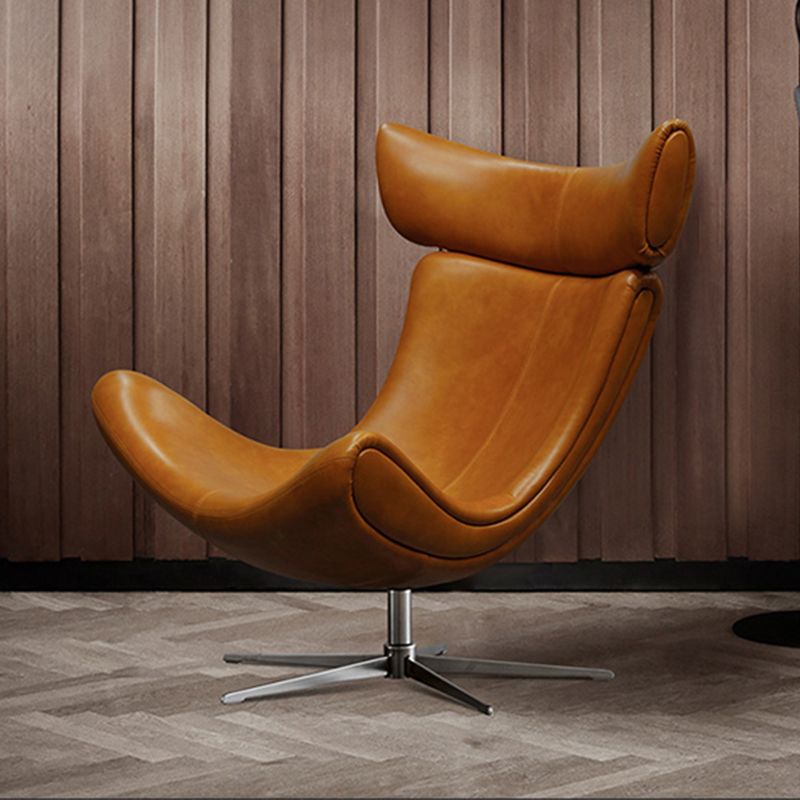 Swivel Armless Chair Faux Leather Chair with 4-Star Leg, 30.70" Wide Clearhalo 'Accent Chairs' 'accent_chairs' 'Chairs & Seating' 'furn' 'furn_accent_chairs' 'Furniture' 'Living Room Furniture' 1200x1200_83f49783-44c6-4382-bf7a-ae08f92eac1d