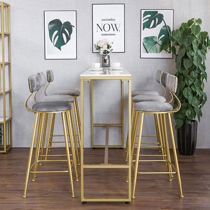 White Glam Style Bar Table in Iron Top and Faux Marble Bar Table for Living Room Clearhalo 'Bar Furniture' 'Bar Tables' 'bar_tables' 'furn' 'furn_bar_tables' 'Furniture' 'furniture_bar_tables' 'Kitchen & Dining Furniture' 1200x1200_83f637c9-c833-444f-8acd-06e666380d8b