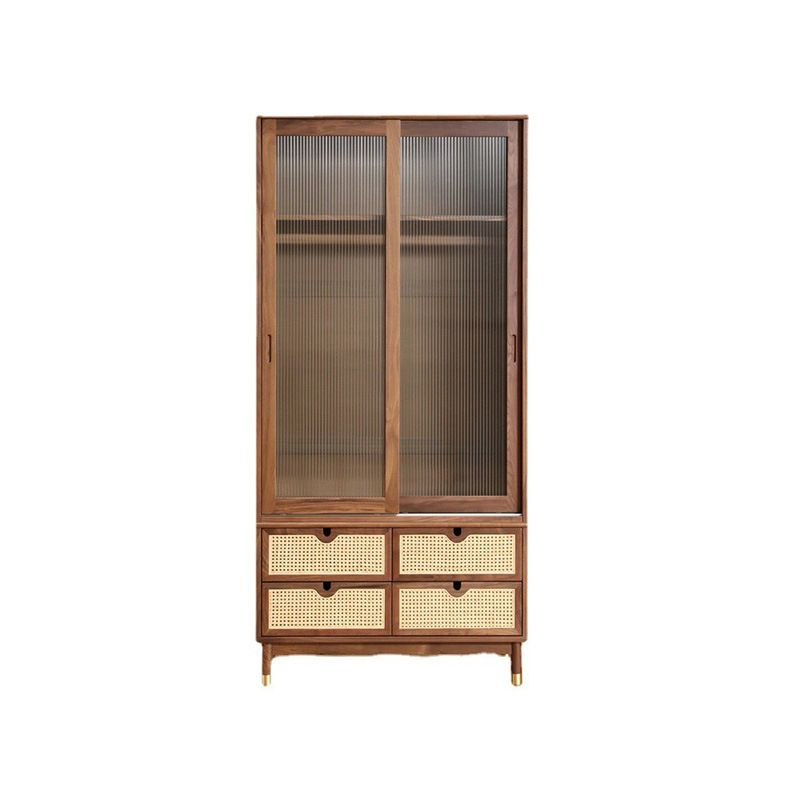 Sliding Solid Wood Wardrobe Closet with Legs Modern Wardrobe Cabinet Clearhalo 'Armoires & Wardrobes' 'armoires_wardrobes' 'Bedroom Furniture' 'furn' 'furn_armoires_wardrobes' 'Furniture' 1200x1200_83f686f5-2a7f-4743-b62e-4d3bc9a97cba