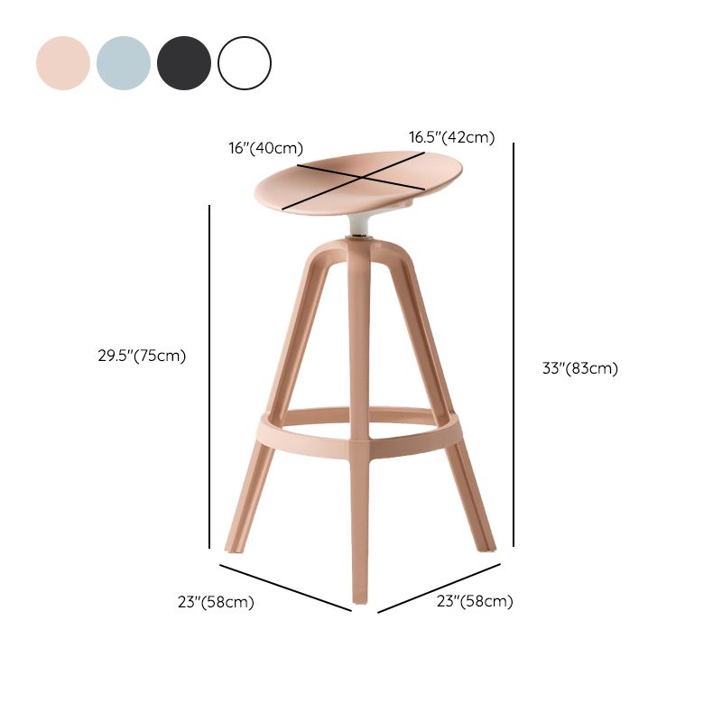 Low Back Plastic Swivel Bar Stool Industrial Armless Stool for Living Room Clearhalo 'Bar Furniture' 'Bar Stools' 'bar_stools' 'furn' 'furn_bar_stools' 'Furniture' 'Kitchen & Dining Furniture' 1200x1200_83f75aaa-f29d-41fb-aca2-6d39c682b6f2
