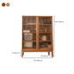 Modern 2 Door Dining Server 43.5"H Pine Solid Wood Sideboard with Glass Door Clearhalo 'buffet_sideboard' 'Buffets & Sideboards' 'furn' 'furn_buffet_sideboard' 'Furniture' 'Kitchen & Dining Furniture' 1200x1200_83f9897c-9f1d-4b80-931f-15325f8cd863