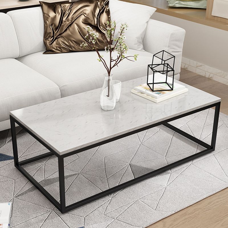 Marble Metal Frame Coffee Table Luxurious Rectangular Cocktail Table Clearhalo 'Coffee & Accent Tables' 'Coffee Tables' 'coffee_tables' 'furn' 'furn_coffee_tables' 'Furniture' 'Living Room Furniture' 1200x1200_83fa8707-88b1-43f8-ac8c-12edd11aab87