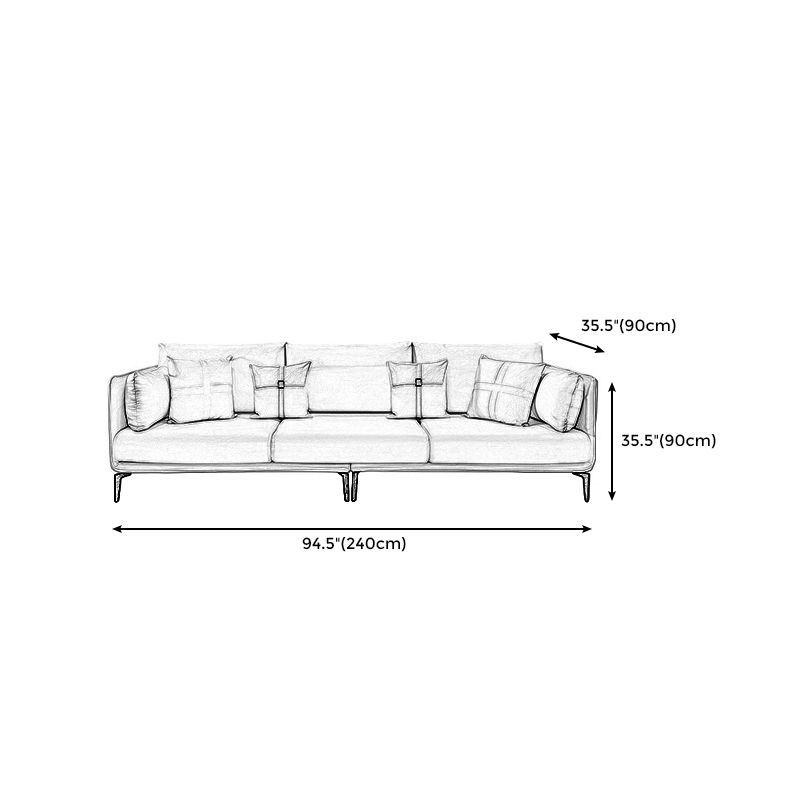 Urban Faux Leather Square Arm Sofa/Sectional for Apartment, Living Room Clearhalo 'furn' 'furn_sectionals' 'Furniture' 'furniture_sectionals' 'Living Room Furniture' 'Sectionals' 1200x1200_83fa8b5f-e5d1-4866-ada6-8b48ff75530e
