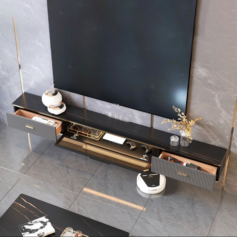 Glam Stone TV Console Wall-mounted Media Console TV Stand for Living Room Clearhalo 'furn' 'furn_tv_stands_entertainment_centers' 'Furniture' 'Living Room Furniture' 'TV Stands & Entertainment Centers' 'TV Stands & Media Storage Furniture' 'tv_stands_entertainment_centers' 1200x1200_83fb5909-4a35-4c84-9e03-a9bc7f67d44f