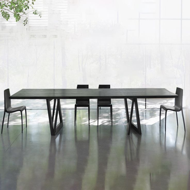 Industrial Pine Wood Table for Restaurant Rectangle Dining Table with Double Pedestal Base Clearhalo ' dining_table' 'Dining Tables & Seating' 'Dining Tables' 'furn' 'furn_dining_table' 'Furniture' 'furniture_dining_table' 'Kitchen & Dining Furniture' 'kitchen&dining_furn' 'kitchen' 'kitchen_dining_table' 1200x1200_83fbe84f-8e60-49e8-9e0d-83b7a573f942