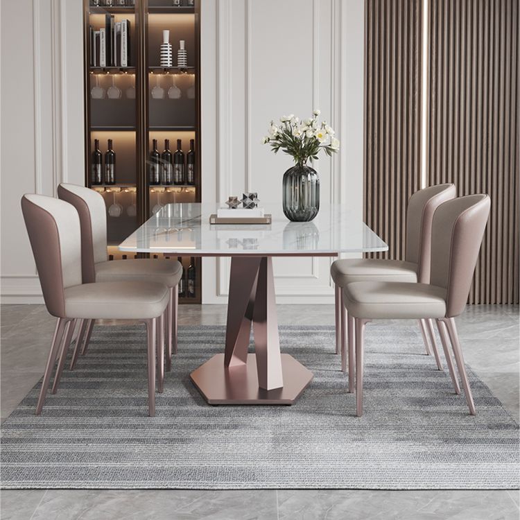 Modern 1/4/5/7 Pieces Scalable Dinette Set with Sintered Stone Rectangle Dining Table Set Clearhalo 'Dining Room Sets' 'Dining Tables & Seating' 'dining_room_set' 'furn' 'furn_dining_room_set' 'Furniture' 'furniture_dining_room_set' 'Kitchen & Dining Furniture' 1200x1200_83fe04e2-da84-415f-8f8b-023e3eb4bd25