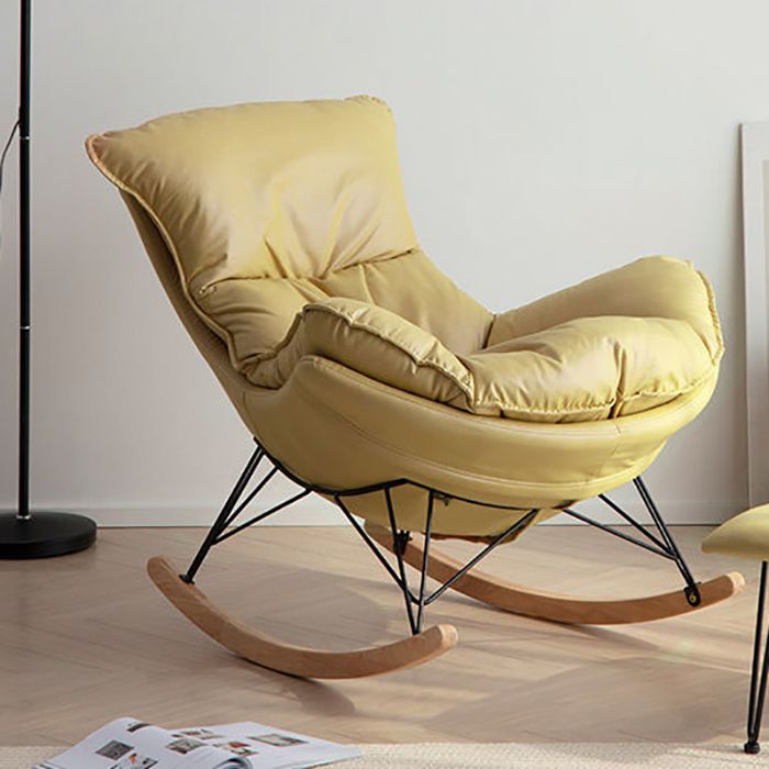 Modern Rocking Chair Solid Color Indoor Rocker Chair with Dark Legs Clearhalo 'Chairs & Seating' 'furn' 'furn_rocking_chairs' 'Furniture' 'Living Room Furniture' 'Rocking Chairs' 'rocking_chairs' 1200x1200_83ff7081-95c5-4aae-b3e7-592215fa048d