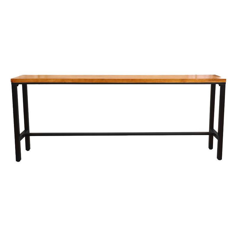 Brown Modern Style Bar Table in Metal and Wood Indoor Bar Counter Clearhalo 'Bar Furniture' 'Bar Tables' 'bar_tables' 'furn' 'furn_bar_tables' 'Furniture' 'furniture_bar_tables' 'Kitchen & Dining Furniture' 1200x1200_83ff98c8-675a-44b6-bc9e-3f6bf11334df