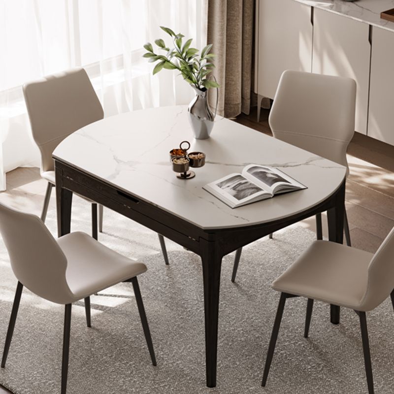 Set da pranzo rotondo in pietra in stile contemporaneo per cucina