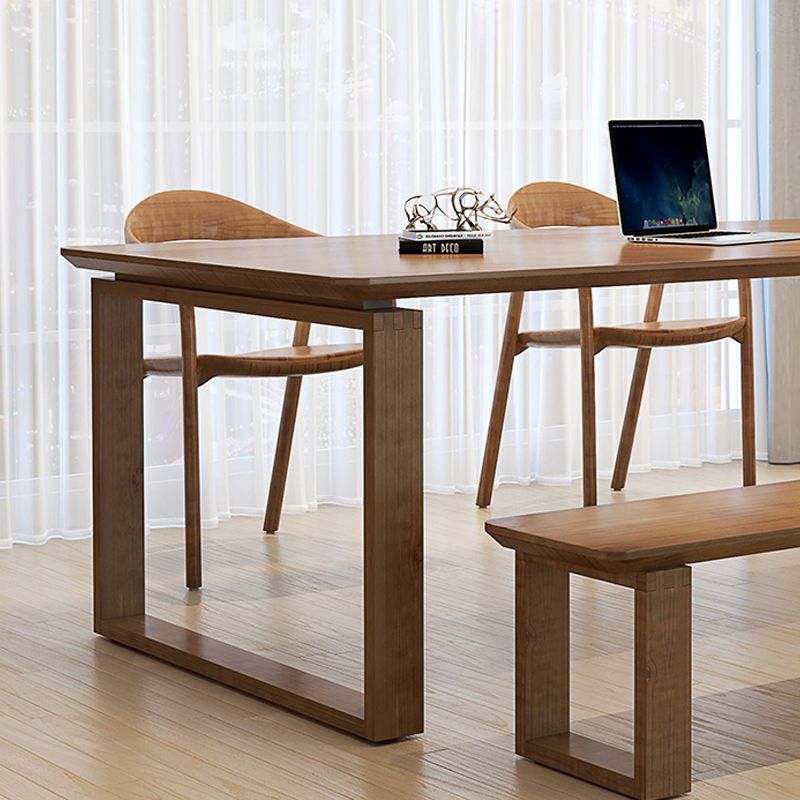 Rectangular Shaped Office Conference Tables Wood Writing Desk in Brown Clearhalo 'furn' 'furn_office_desk' 'Furniture' 'Office Desks' 'Office Furniture' 'office_desk' 1200x1200_84020c5c-ebd4-453f-bc27-c0df12d9bc56