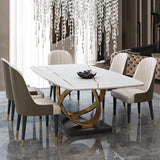 Set da pranzo in pietra sinterizzato di lusso rettangolo 1/4/5/6 pezzi set da tavolo dinette