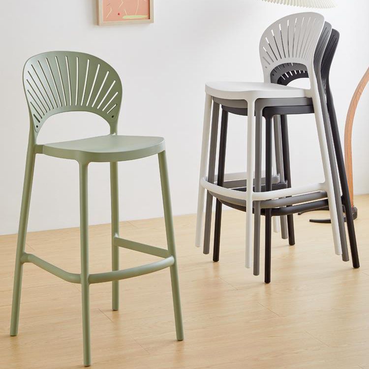 Modern Low Back Bar Stool Plastic Footrest Stackable Counter Stool Clearhalo 'Bar Furniture' 'Bar Stools' 'bar_stools' 'furn' 'furn_bar_stools' 'Furniture' 'Kitchen & Dining Furniture' 1200x1200_8403ebe1-dd5d-4e46-bd8e-b156de893153