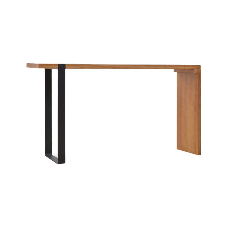 Ensemble de Table de pub rectangulaire luxueuse, 1/2 pièces, comptoir en bois avec tabourets sans dossier