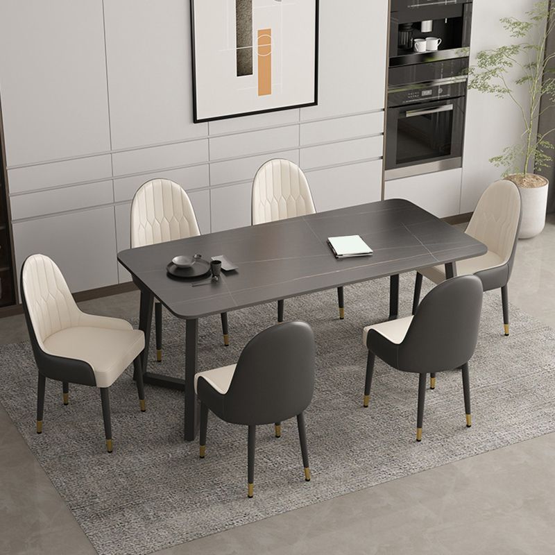 Industrial Style Dining Table Sintered Stone Rectangle Table for Home Clearhalo 'Dining Tables & Seating' 'Dining Tables' 'dining_table' 'furn' 'furn_dining_table' 'Furniture' 'Kitchen & Dining Furniture' 1200x1200_8404c8f0-d39d-4040-9bcf-18944527981e