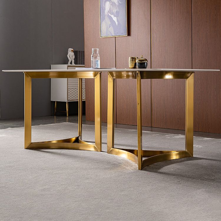 Glam weiß gesinterte Stein Esstisch Set 1