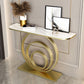 12 Inch Wide Modern Accent Table Half Moon Metal Console Table for Hall