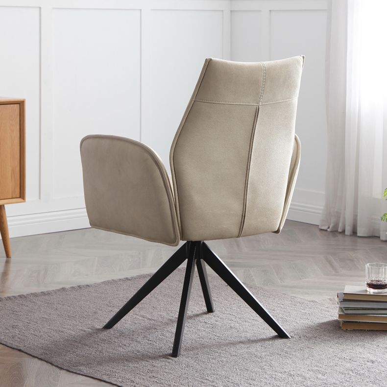 Contemporary Design Faux Leather Dining Chairs Solid Back Arm Side Chairs for Home Clearhalo ' kitchen&dining_furn' 'Dining Chairs' 'Dining Tables & Seating' 'dining_chair' 'furn' 'furn_dining_chair' 'Furniture' 'furniture_dining_chair' 'Kitchen & Dining Furniture' 'kitchen' 1200x1200_8406165a-1a50-4c33-8776-194e660f6bc0