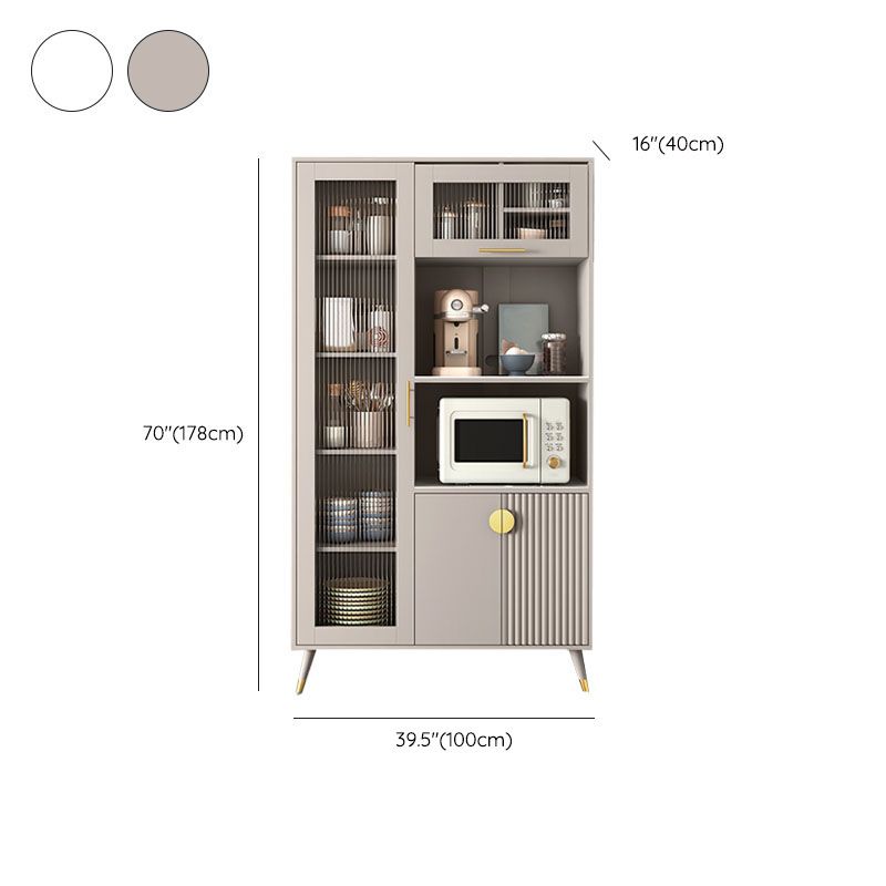 Ultra Modern Dining Hutch Glass Doors Faux Wood Storage Cabinet for Dining Room Clearhalo 'Display & China Cabinets' 'display_china_cabinets' 'furn' 'furn_display_china_cabinets' 'Furniture' 'Kitchen & Dining Furniture' 1200x1200_84096c49-b814-45de-8db8-5dbe509ccdc3