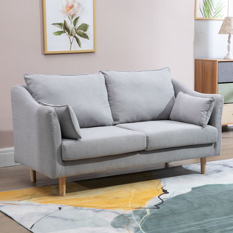 Scandinavian Loose Back Sofa 27.17" H Square Arm Slipcovered Loveseat Clearhalo 'Furniture' 'furniture_sofas' 'kitchen' 'kitchen_sofas' 'Living Room Furniture' 'Sofa' 'sofas' 1200x1200_840ac89a-109d-4233-91bb-e0d12ce240b8